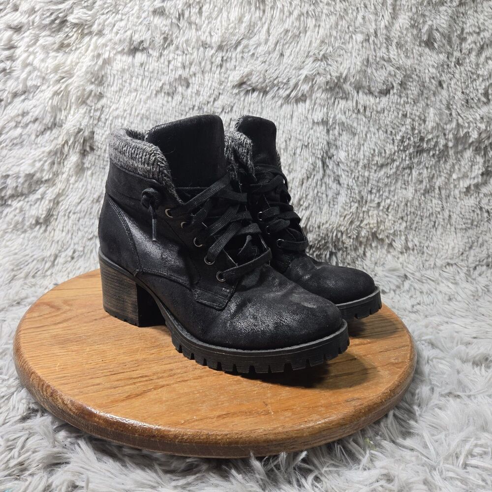 Unbranded Womens Brown Lug Sole Ankle Boot Casual Size 8 Outdoor Lace Up Booties